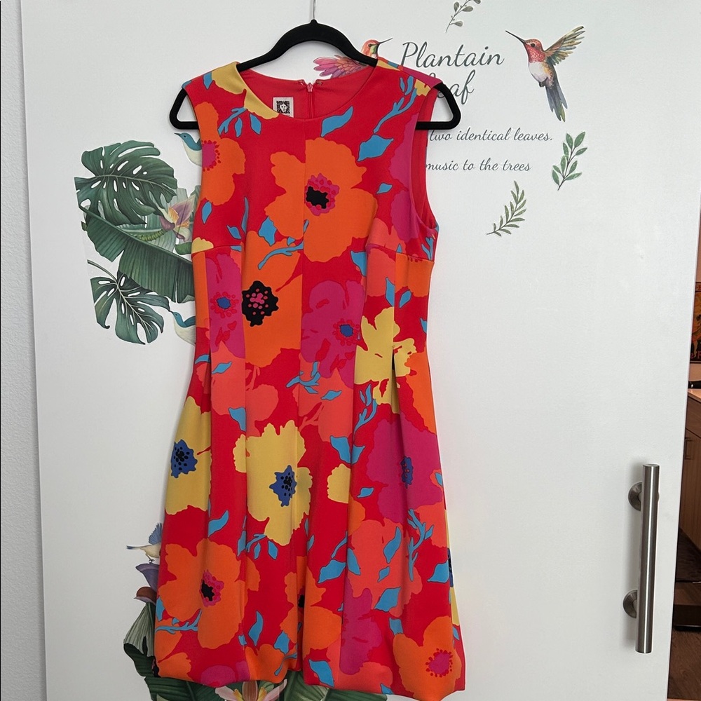 Anne Klein Red and Yellow Floral Dress